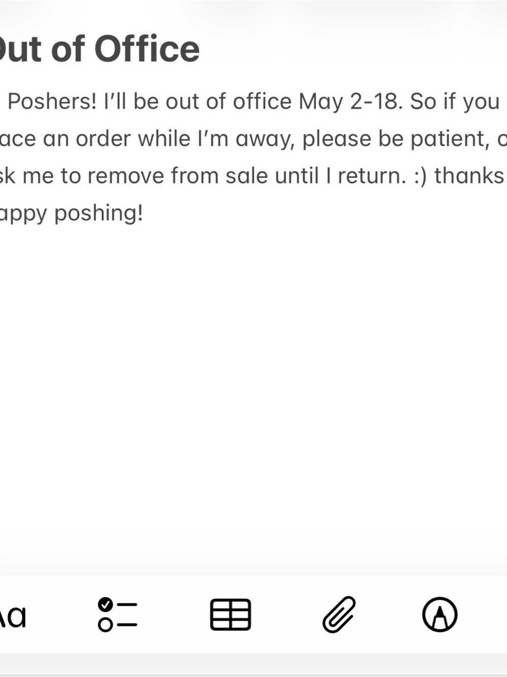 Out of Office Sign - White